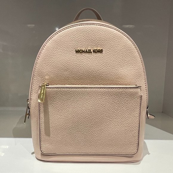 Michael Kors Adina Medium Backpack Pebbled Leather Pink Powder Blush - Picture 1 of 9